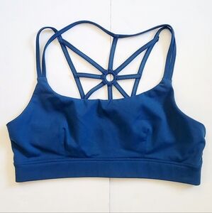 Blue Strappy Sports Bra